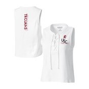 USC Trojan Women's White Lace Up Tank